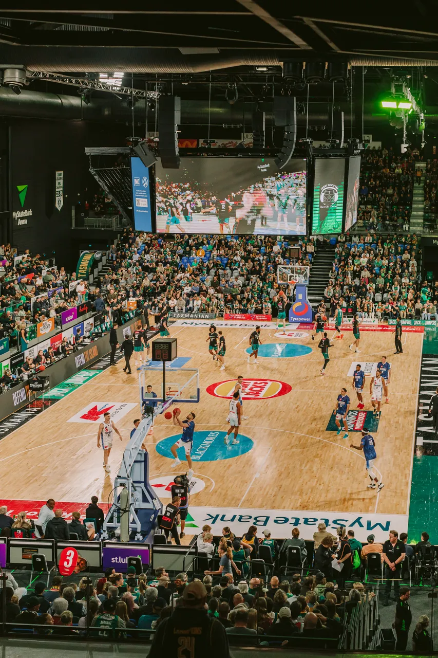 Players Warming Up at MyState Bank Arena