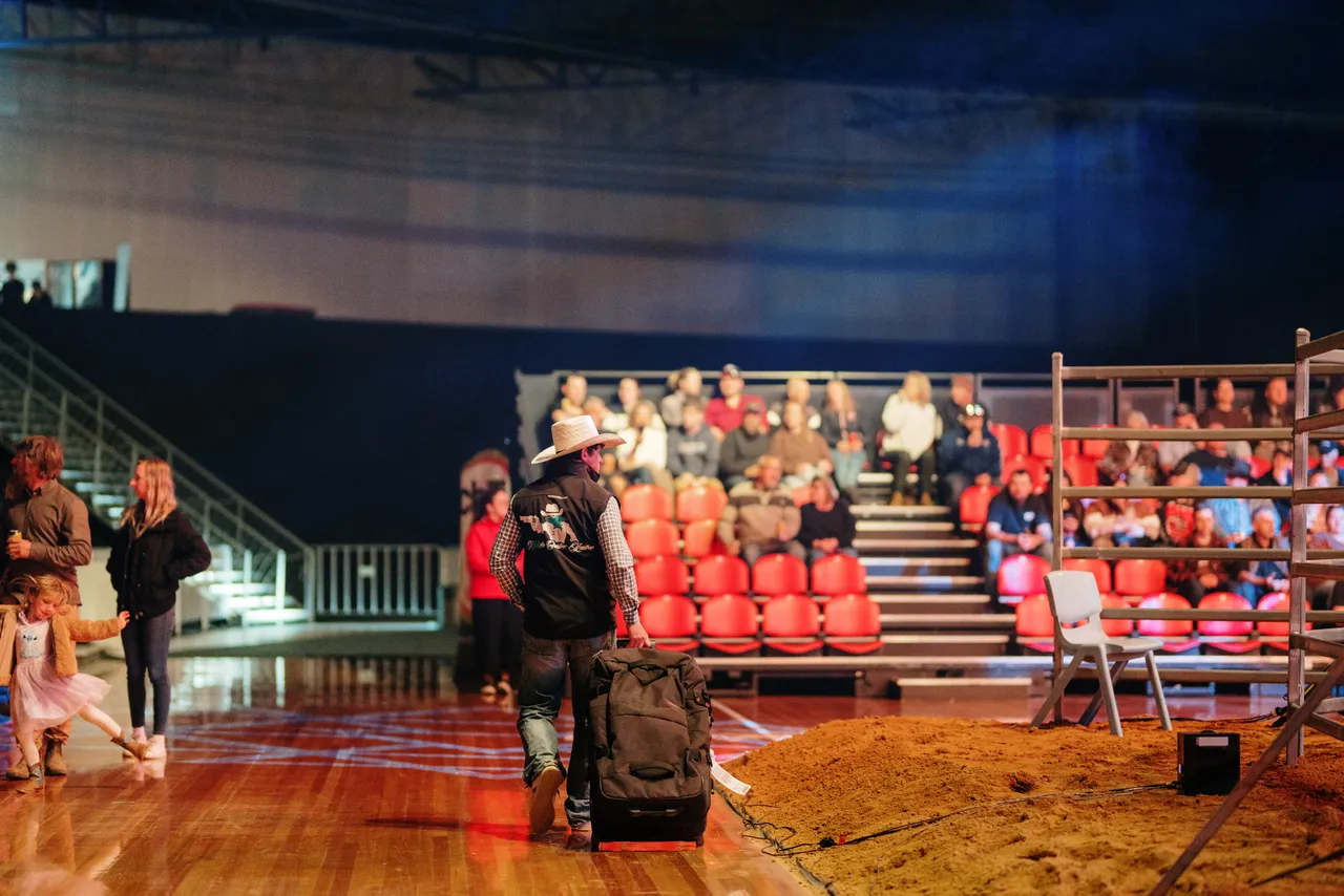 Bull Rider at the Island Stampede Rodeo