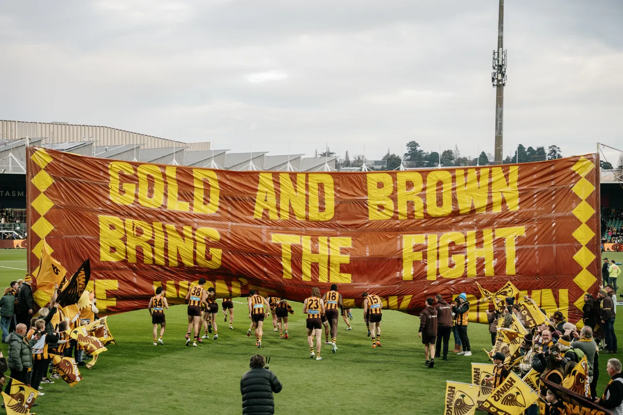 Hawks Banner at UTAS Stadium