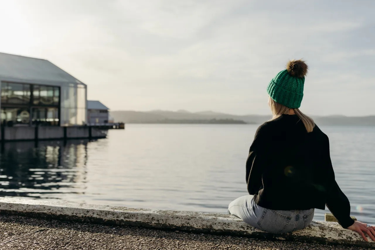 Sitting by the Hobart Waterfront