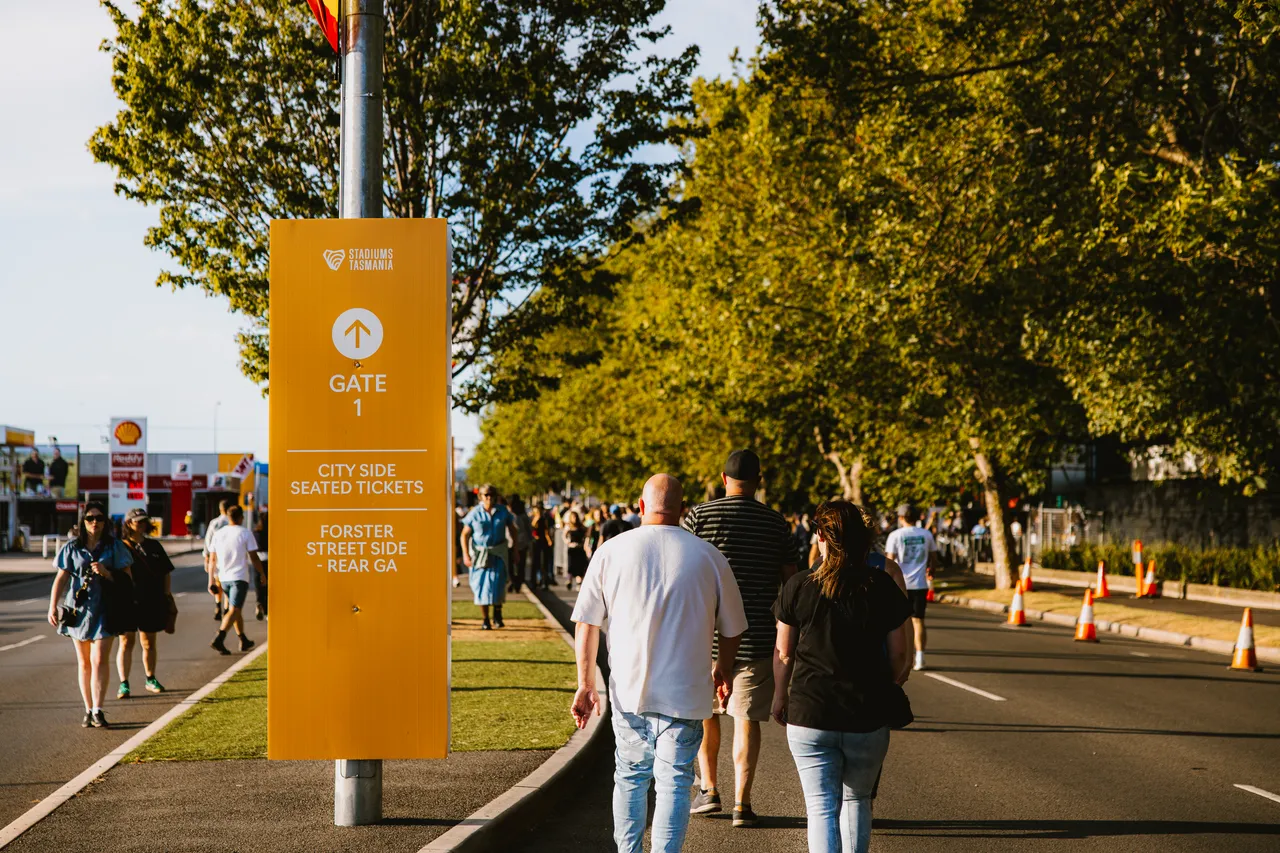 Crowd Walking to Gate at UTAS Stadium