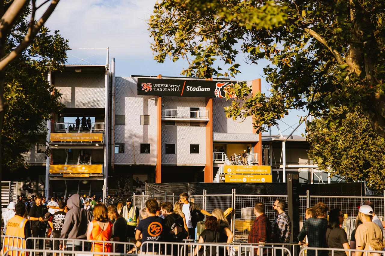 Crowd Outside UTAS Stadium
