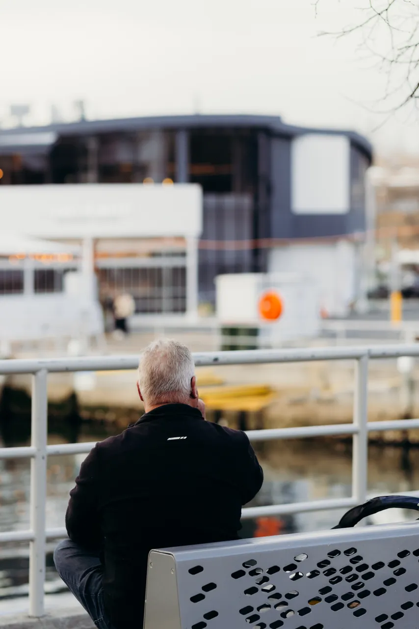 Sitting by the Hobart Waterfront