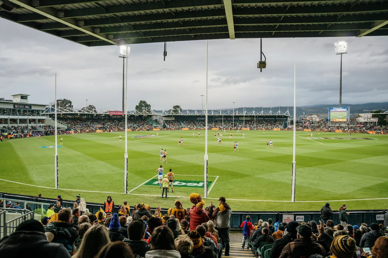 Behind the Goal at UTAS Stadium