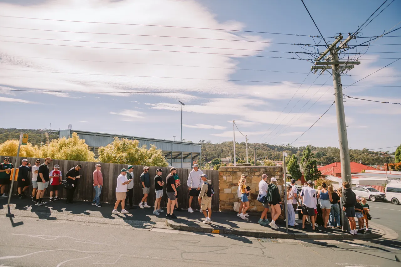 Queue Outside North Hobart Oval