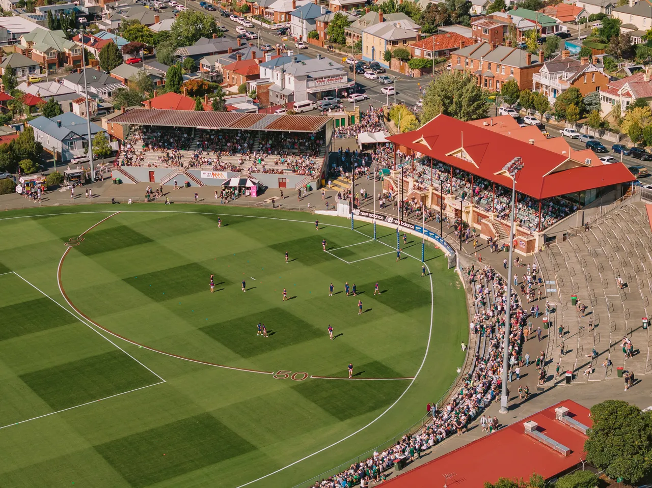 Aerial View of North Hobart Oval