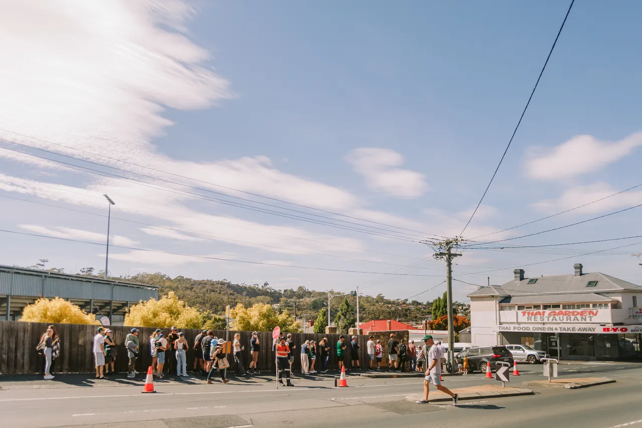 Queue Outside North Hobart Oval