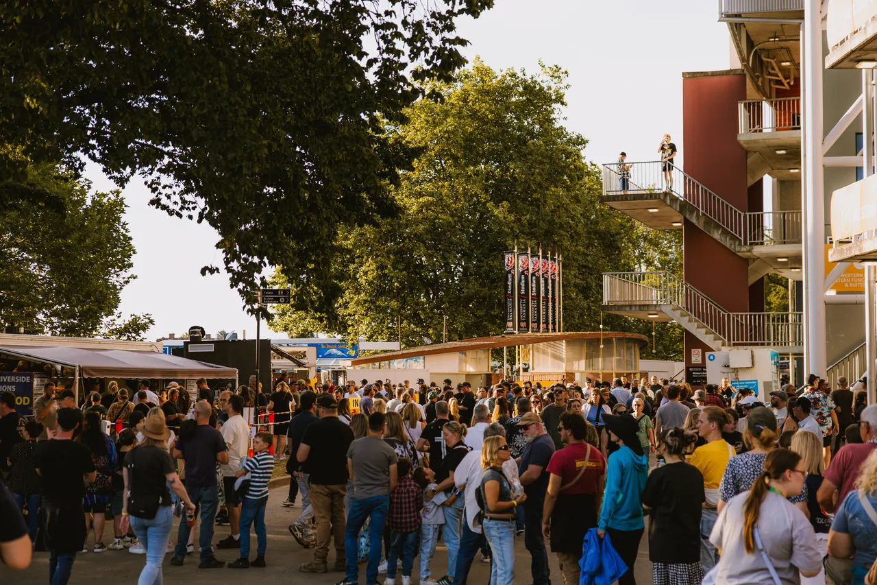Crowd Outside UTAS Stadium