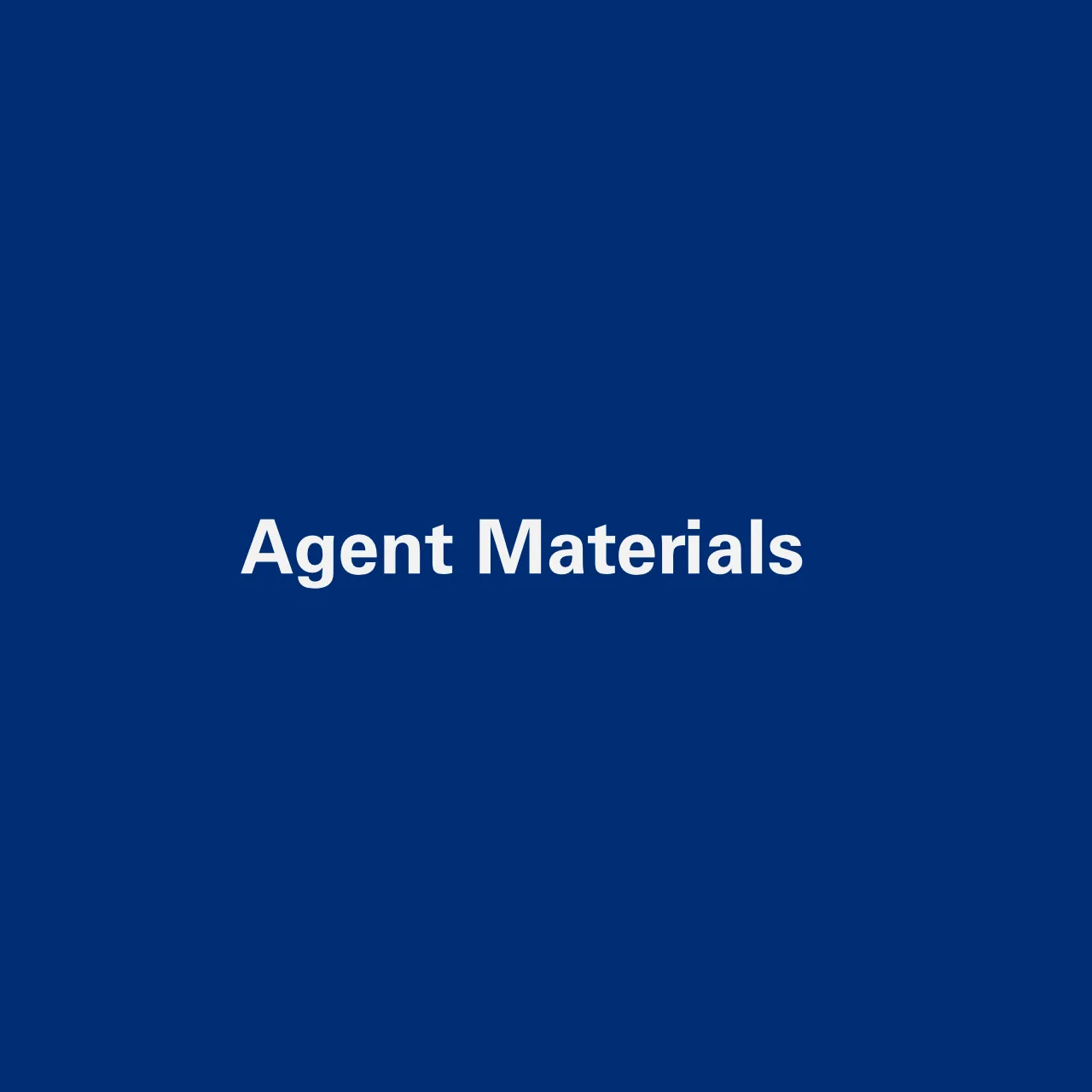 Album cover Agent Materials