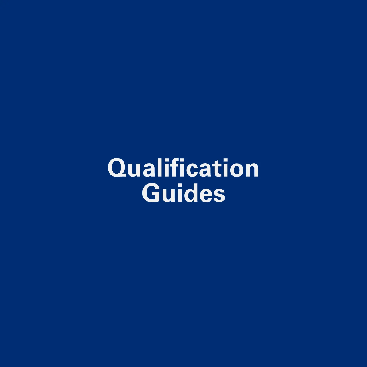 Collection cover Qualification Guides