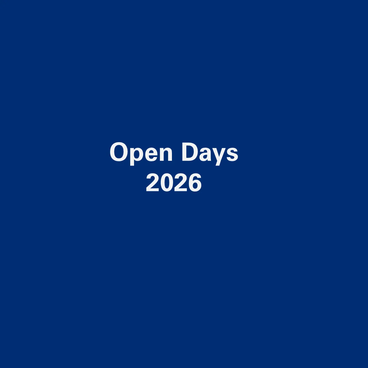 Collection cover Open Days 2026