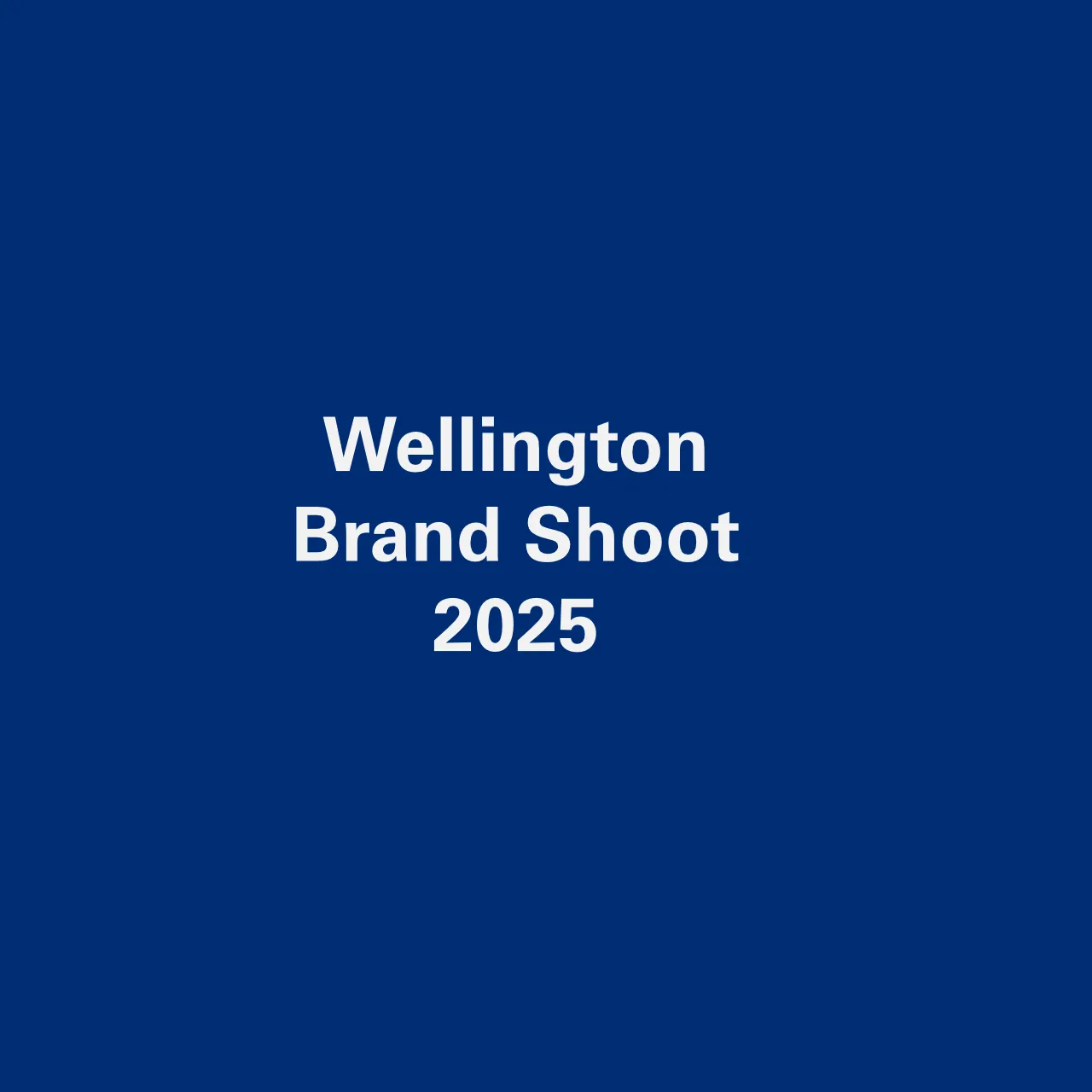 Album cover Wellington Brand Shoot Photography 2025