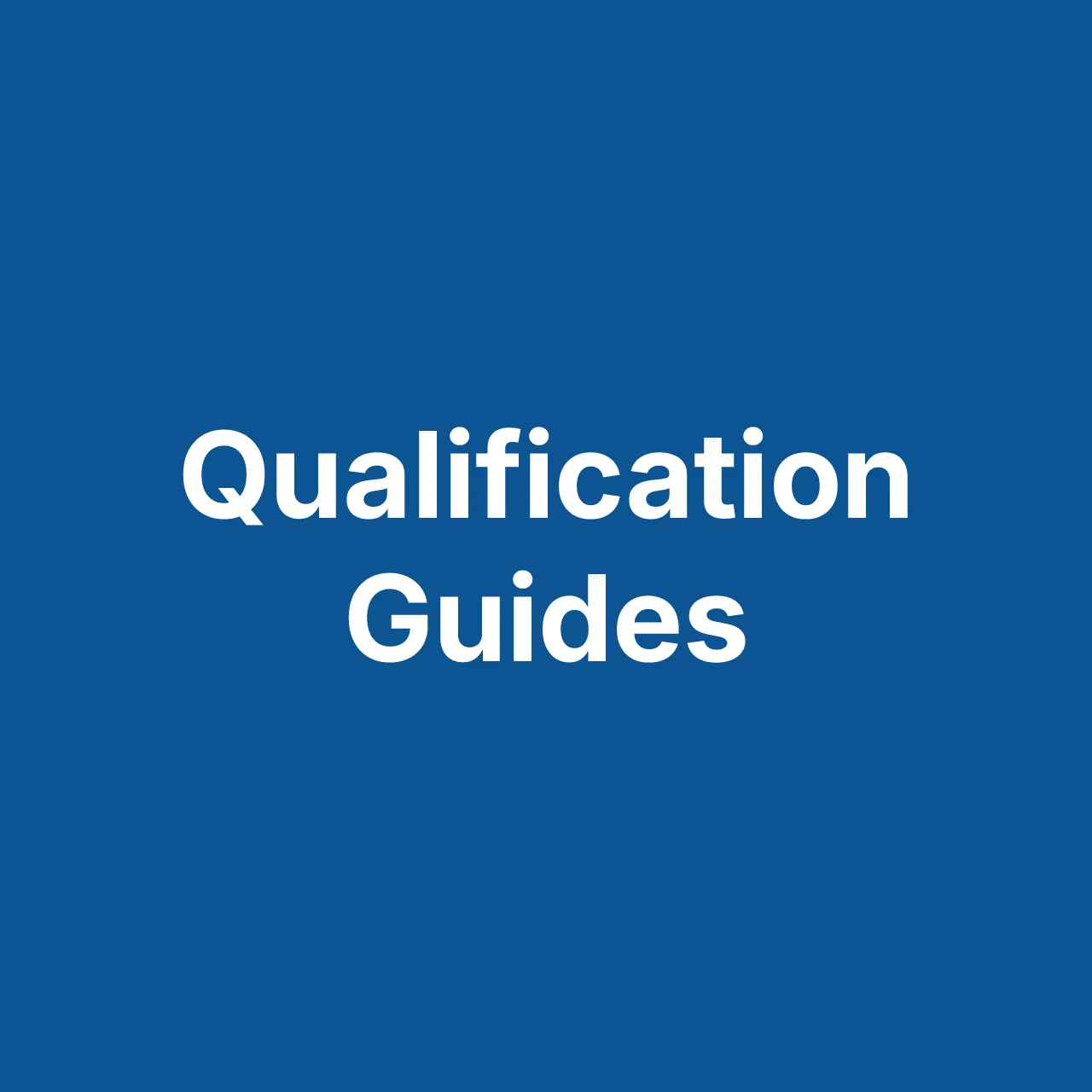 Collection cover Qualification Guides