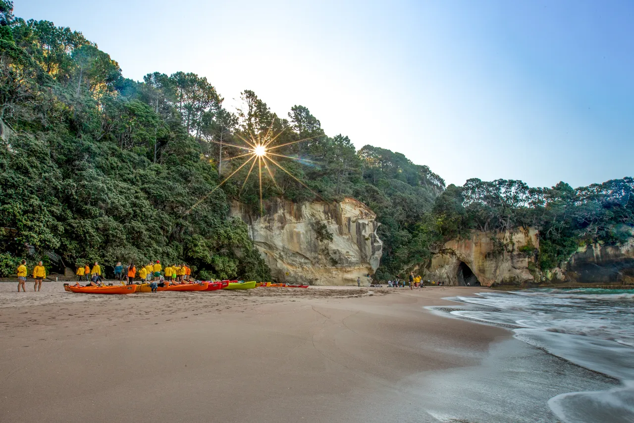 Landing in the cove is a highlight of the Cathedral Cove Kayaks tour