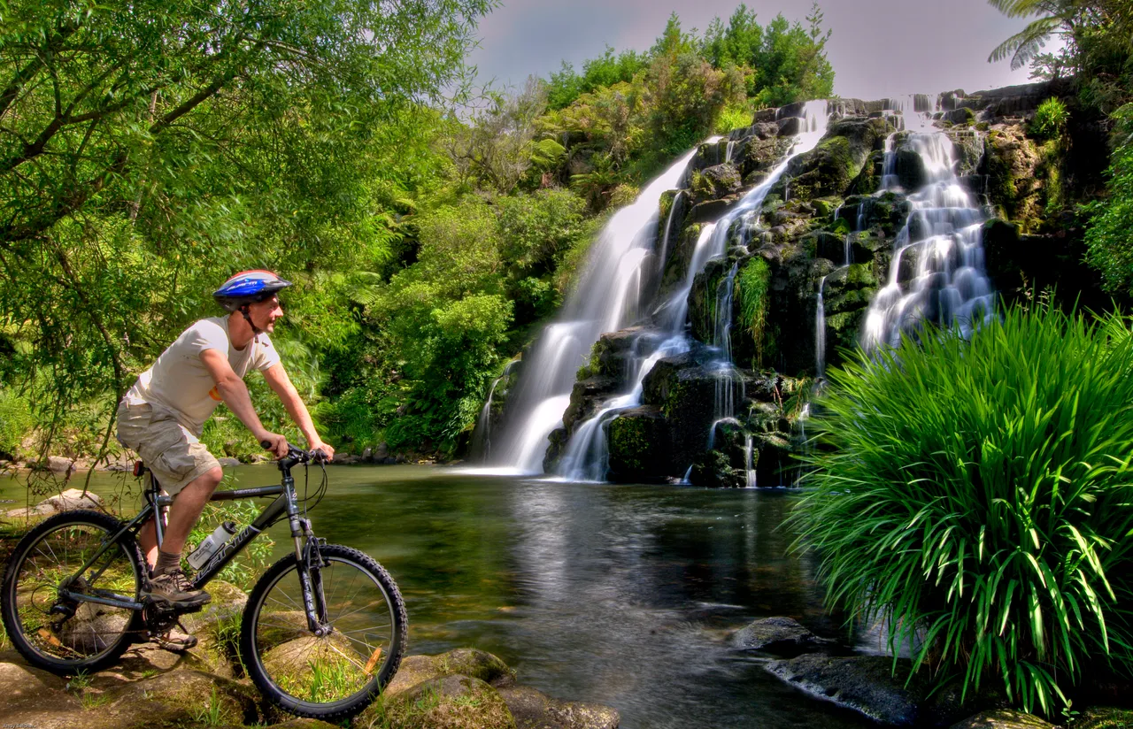 Biking Owharoa Falls