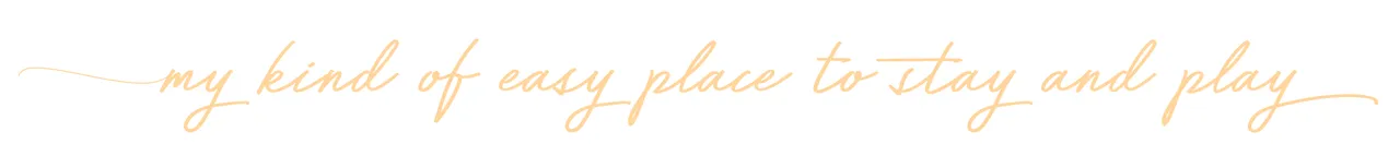 Paradise Coast - PRINT - Tagline - Place to stay and play light orange