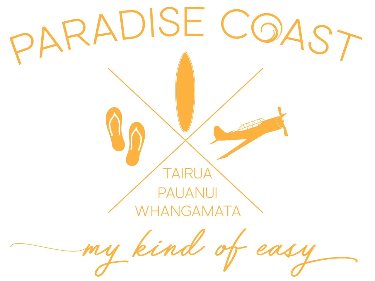 Paradise Coast - extra graphics - t shirt orange
