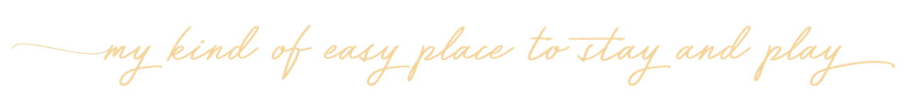 Paradise Coast - PRINT - Tagline - Place to stay and play light orange