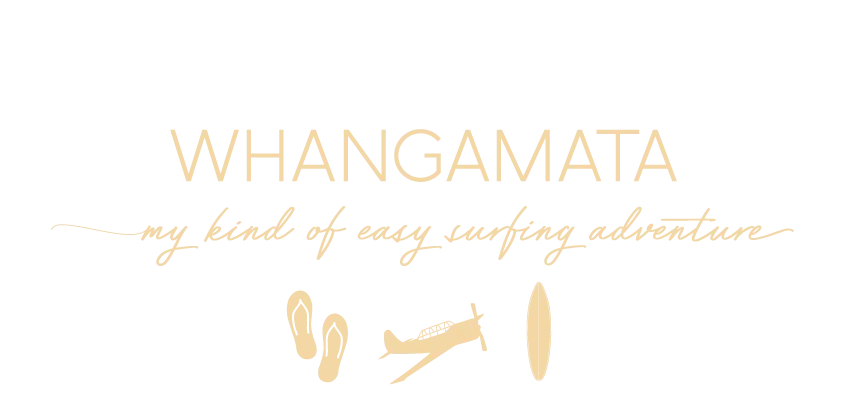 Paradise Coast - Whangamata - WEB - Logo Surfing adventure white orange