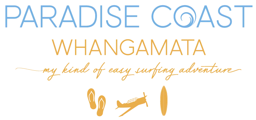 Paradise Coast - Whangamata - WEB - Logo Surfing adventure colour