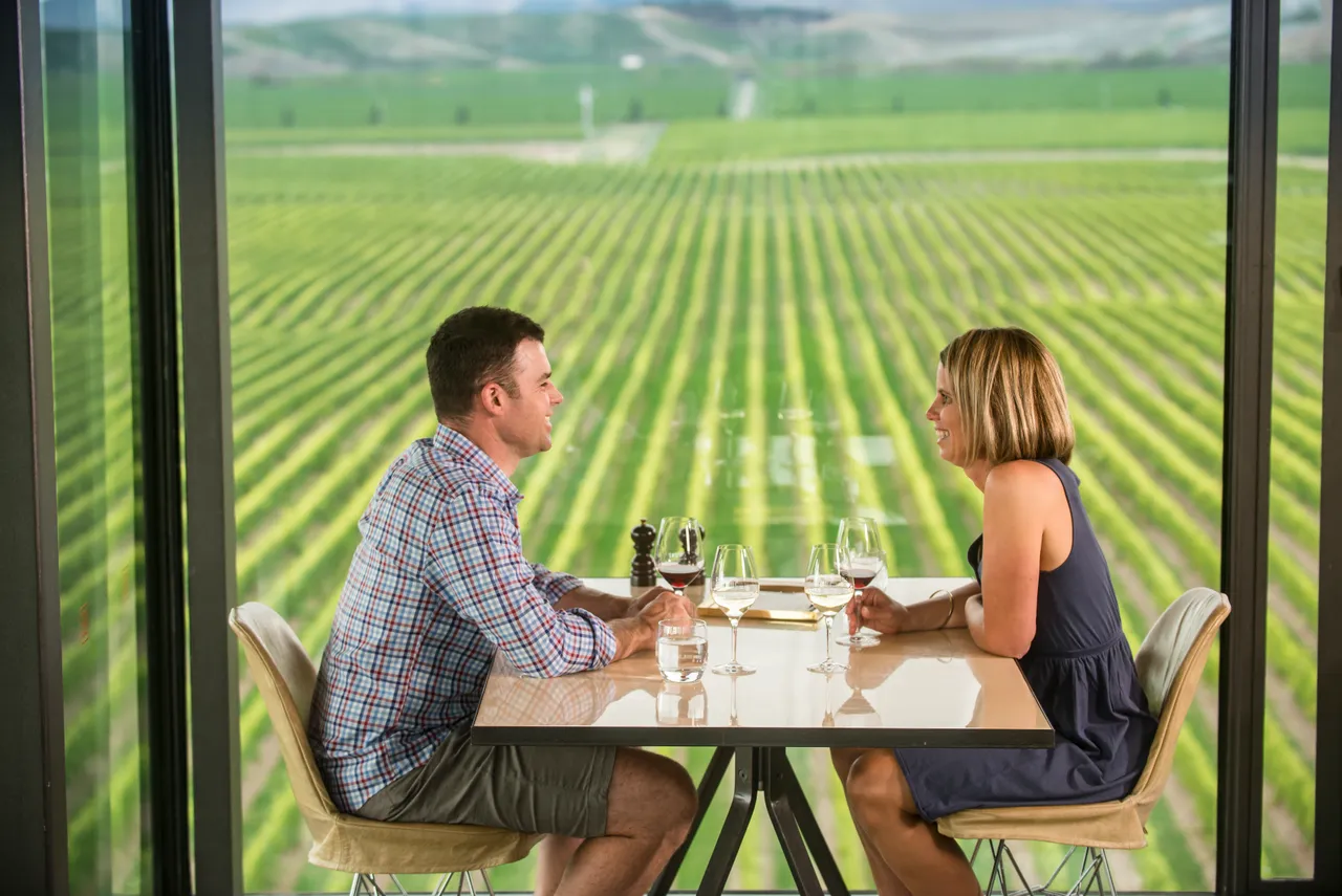 Couple indoors at Brancott Estate - Marlborough winery