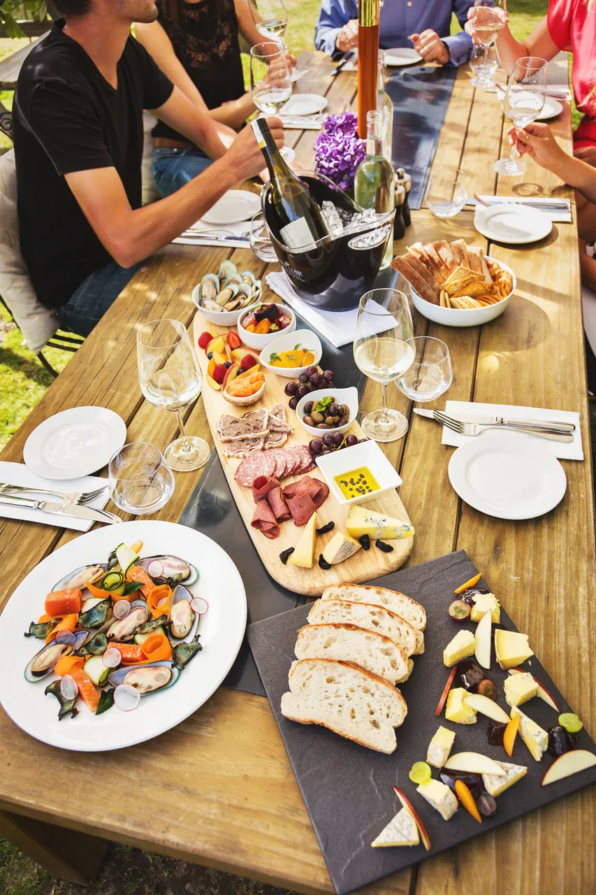 Group dining at multiple wineries