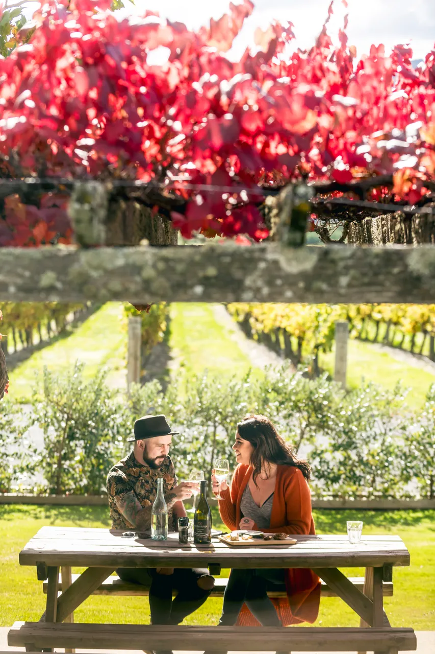 Couple eating at Wairau River Restaurant