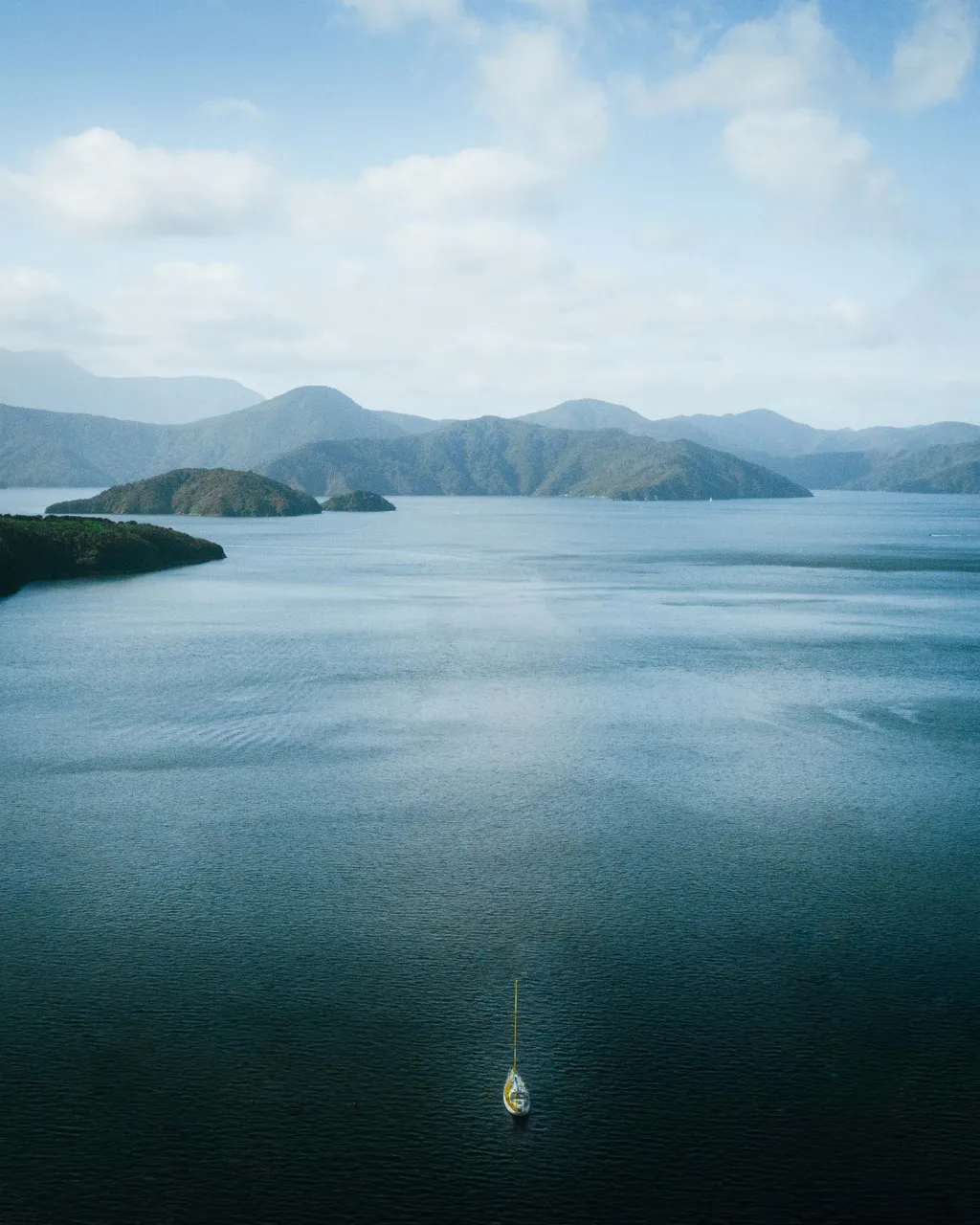 Sailboat in the Marlborough Sounds