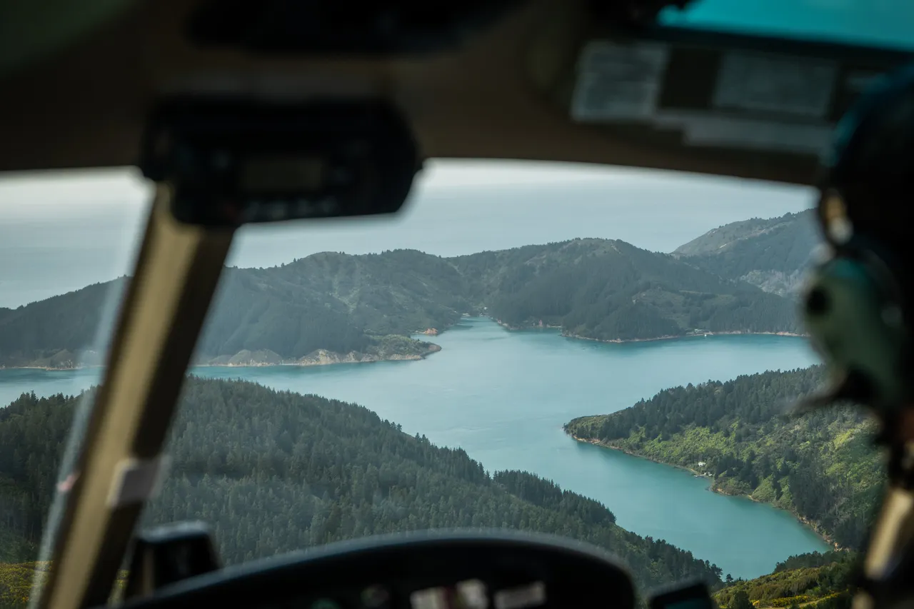 Mt Stokes landing with Nelson Helicopters