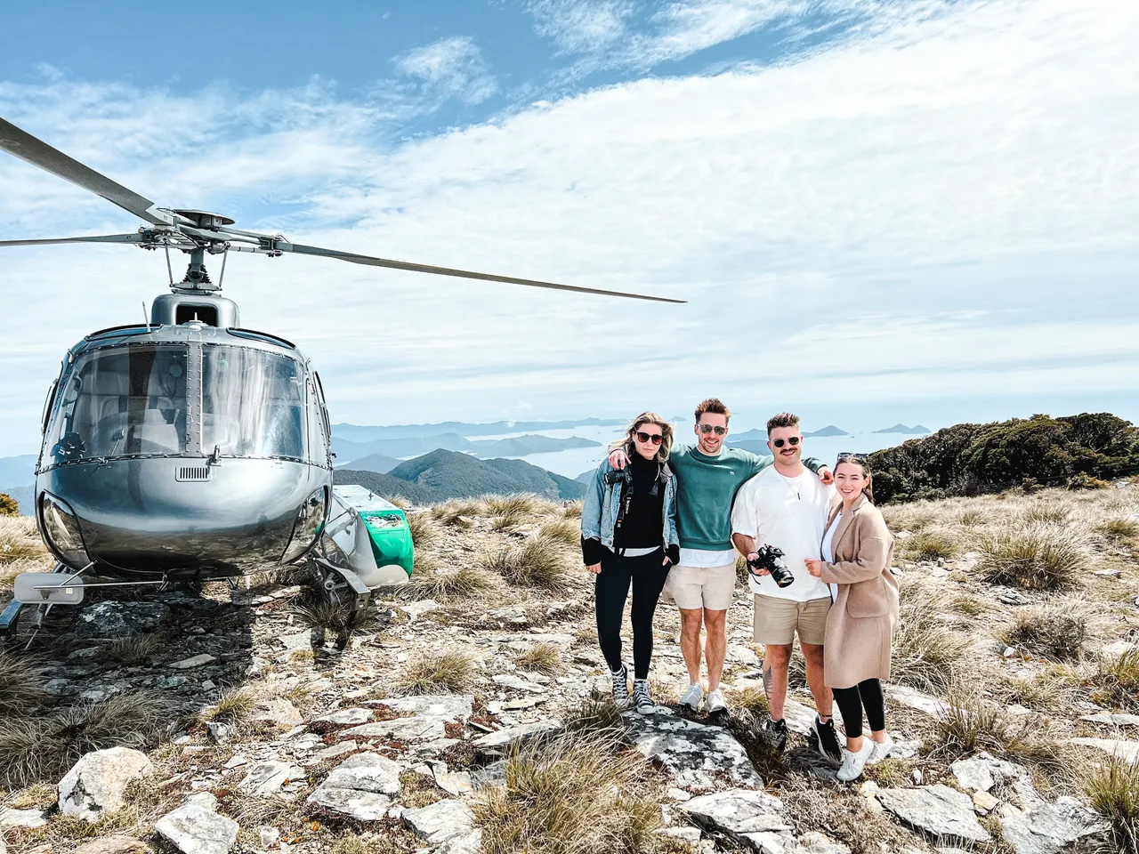 Mt Stokes landing with Nelson Helicopters