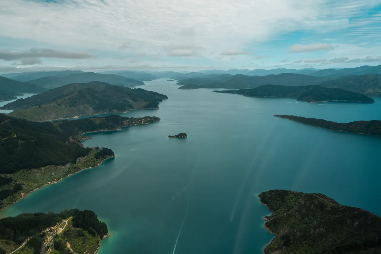 Picton/Queen Charlotte Sound from above with Nelson Helicopters