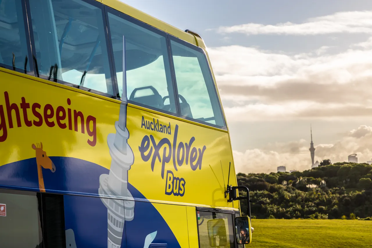 View from Bastion Point - Auckland Explorer Bus