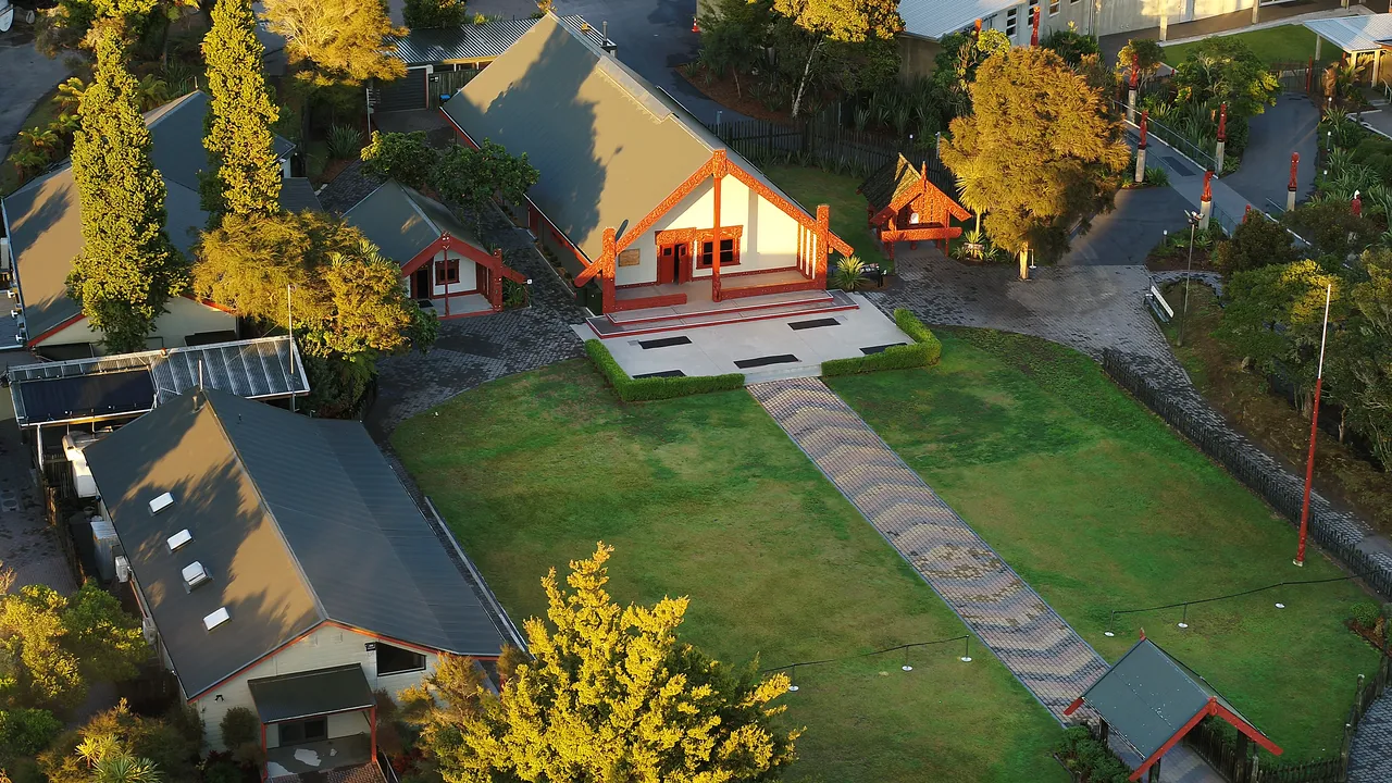 Aerial View of Te Puia Marae