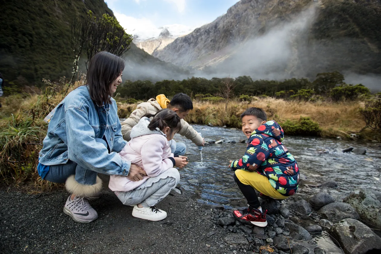 Filling Water Bottles at Monkey Creek