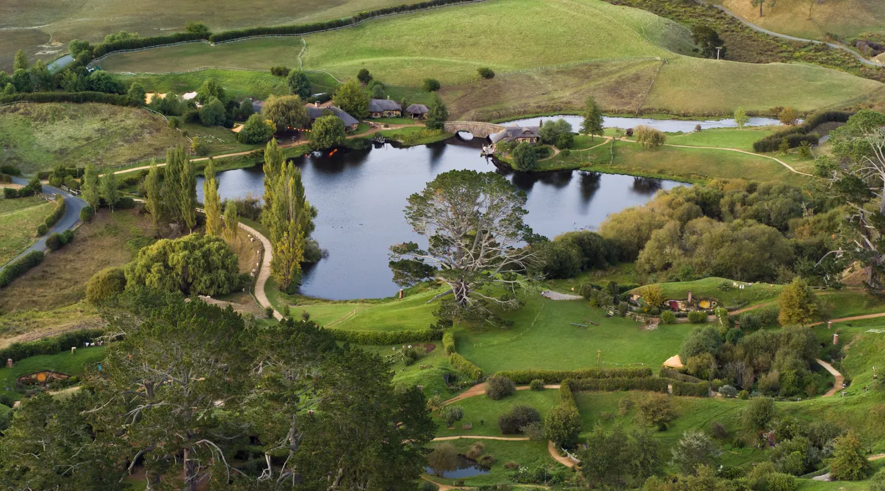 Aerial View of Hobbiton Movie Set