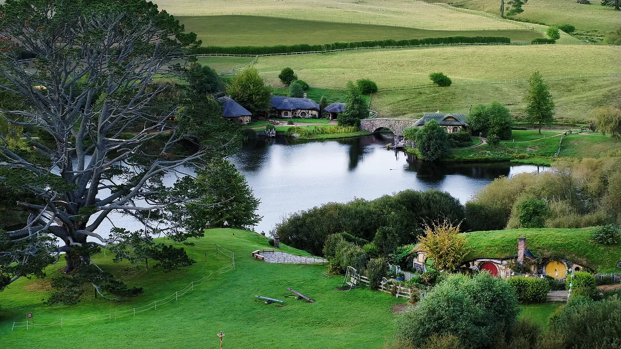 Aerial View of Hobbiton Movie Set