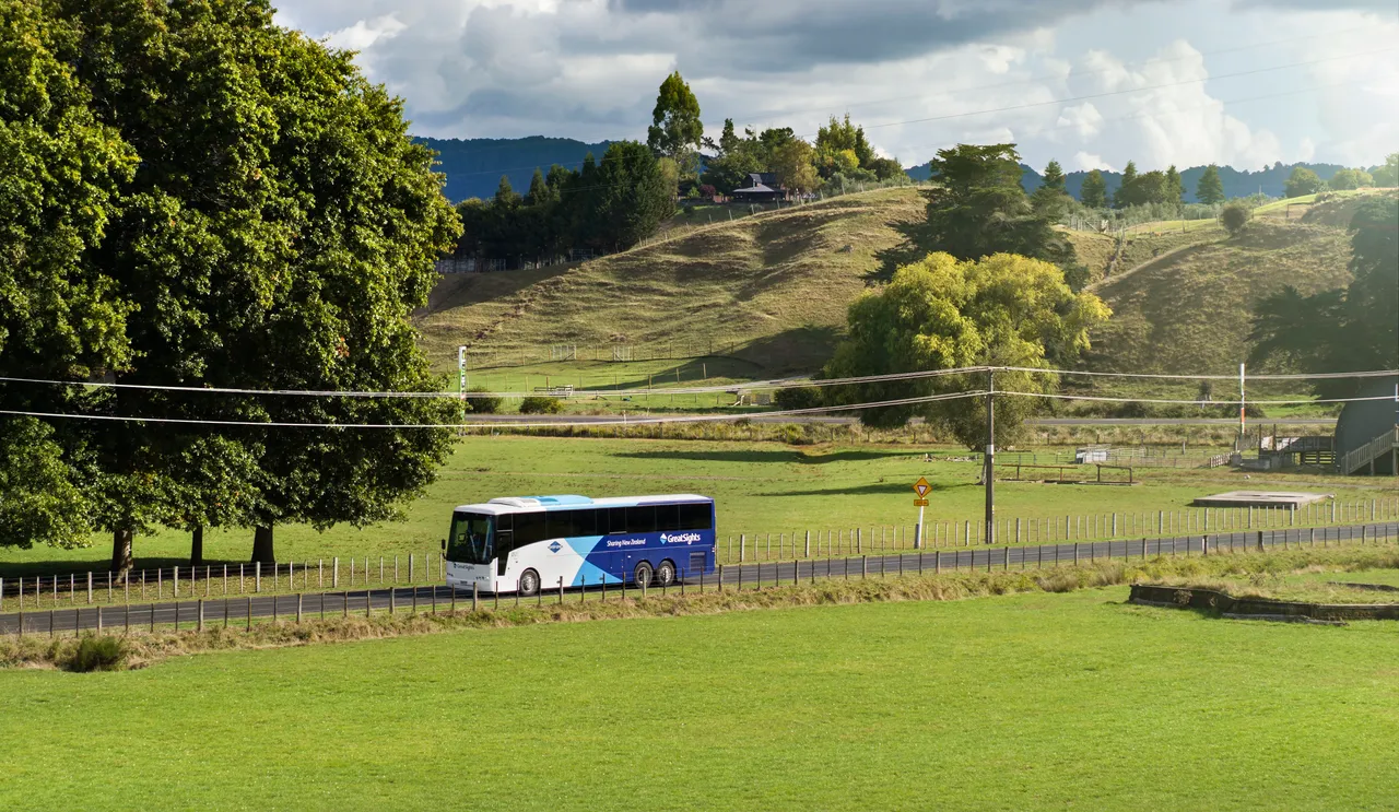 GreatSights coach travelling in the North Island