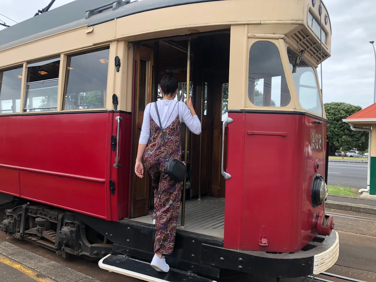 European lady at Motat tram