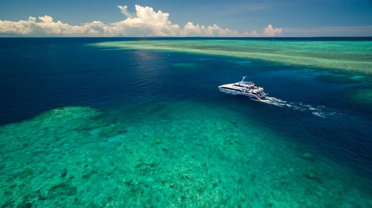 Aerial shot of ReefQuest vessel