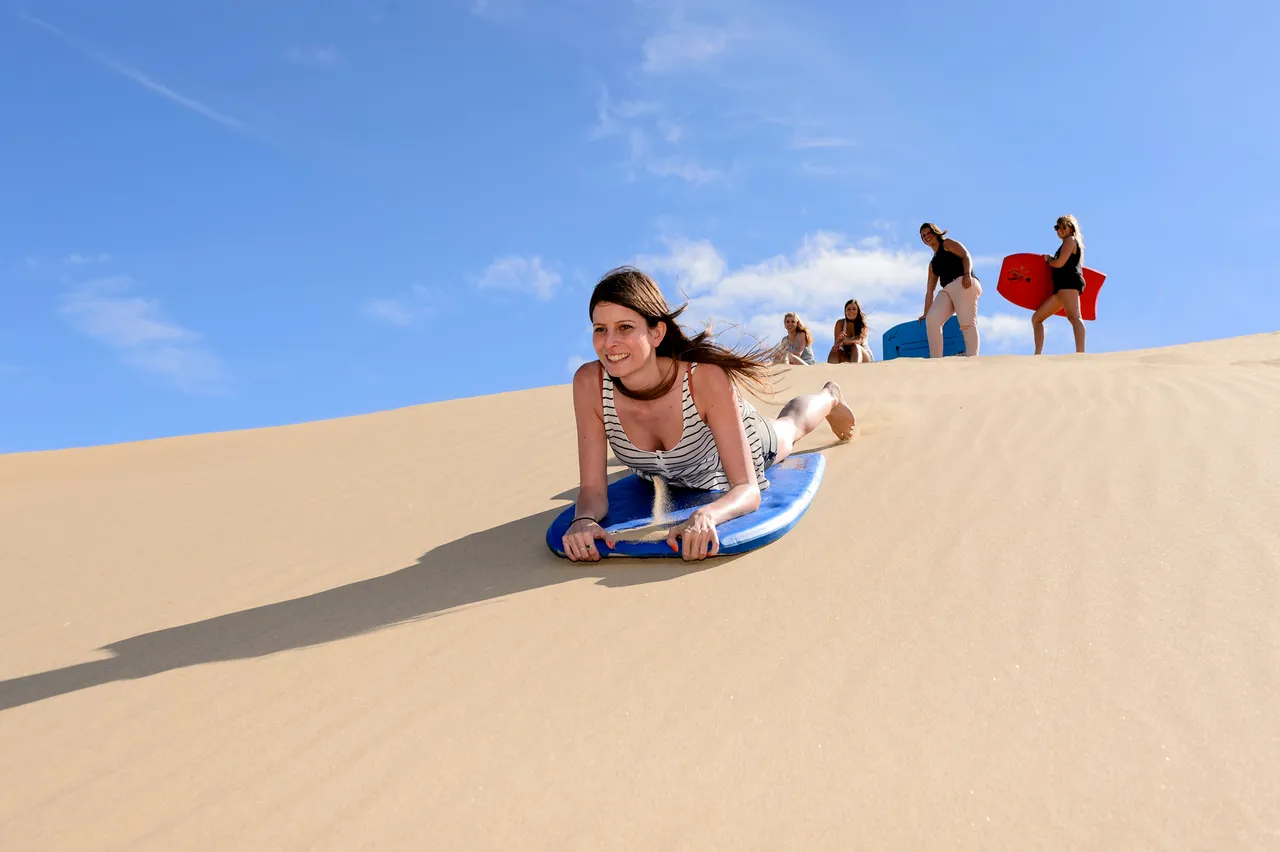 Sandboarding at Te Paki Stream