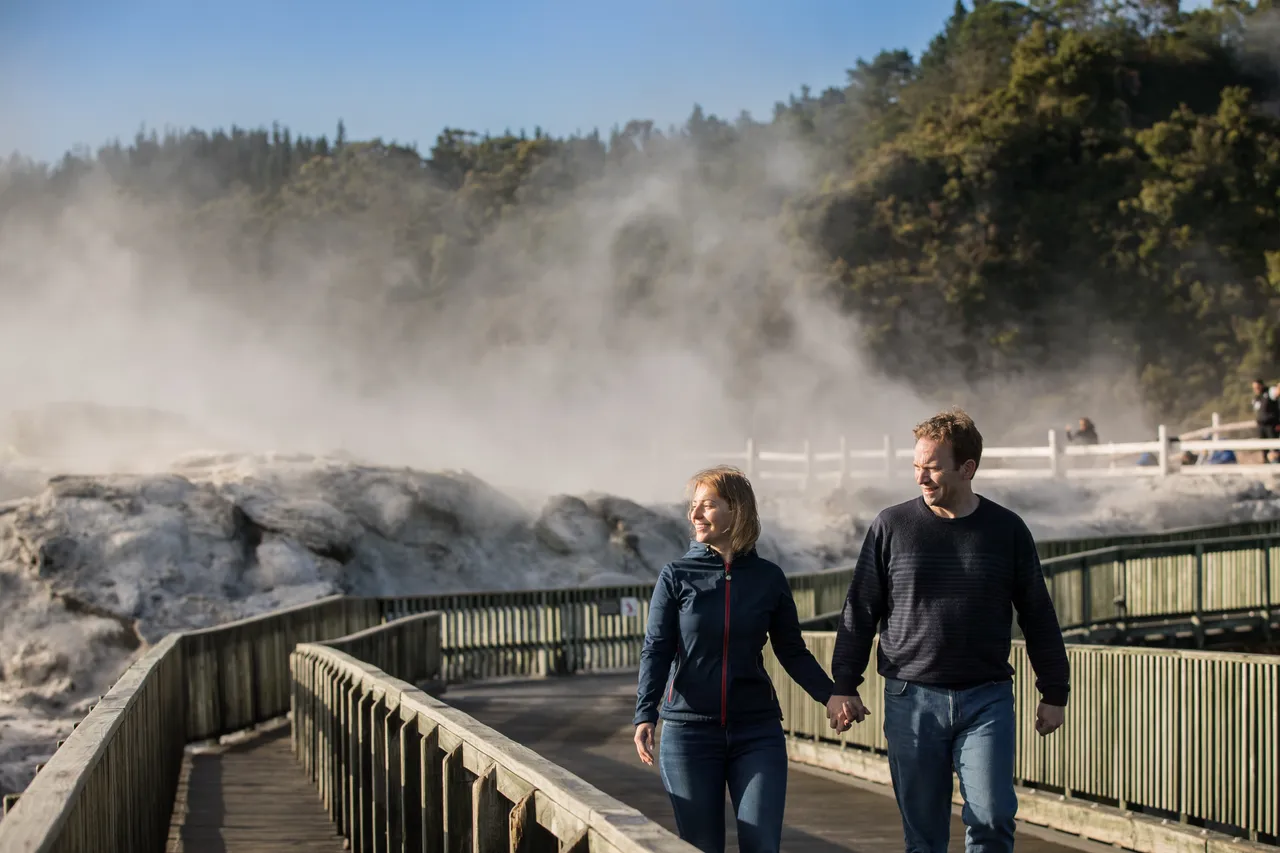 European couple at Te Puia, Rotorua
