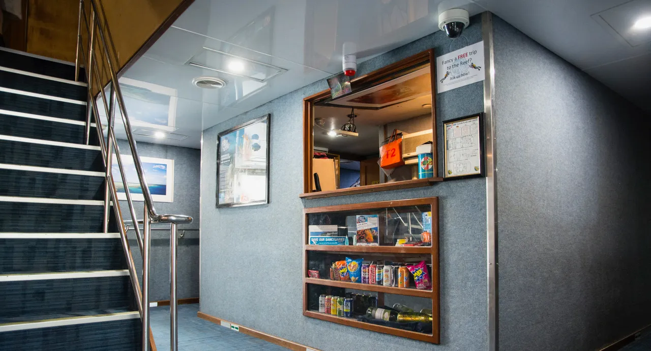 Bar counter inside OceanQuest vessel