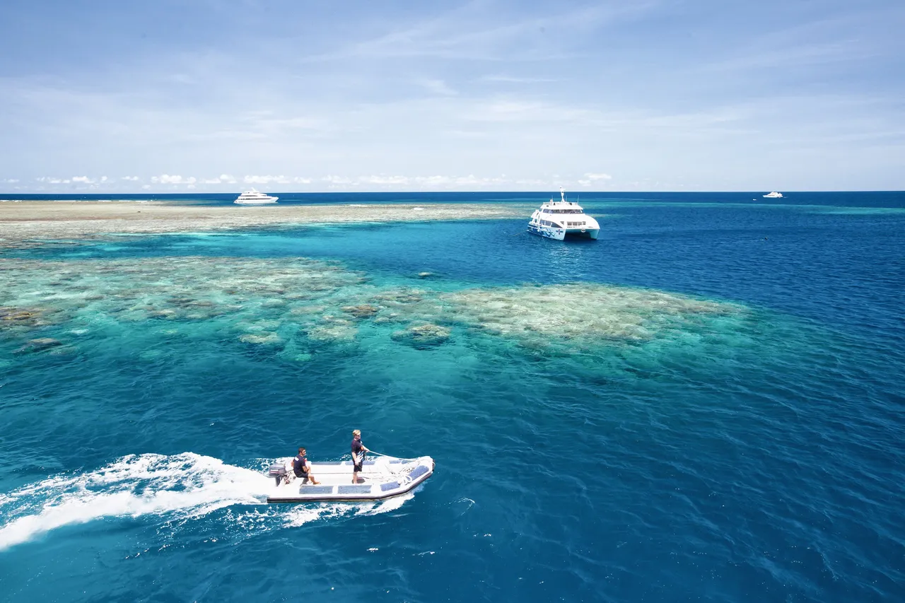 AquaQuest vessel and tender aerial shot