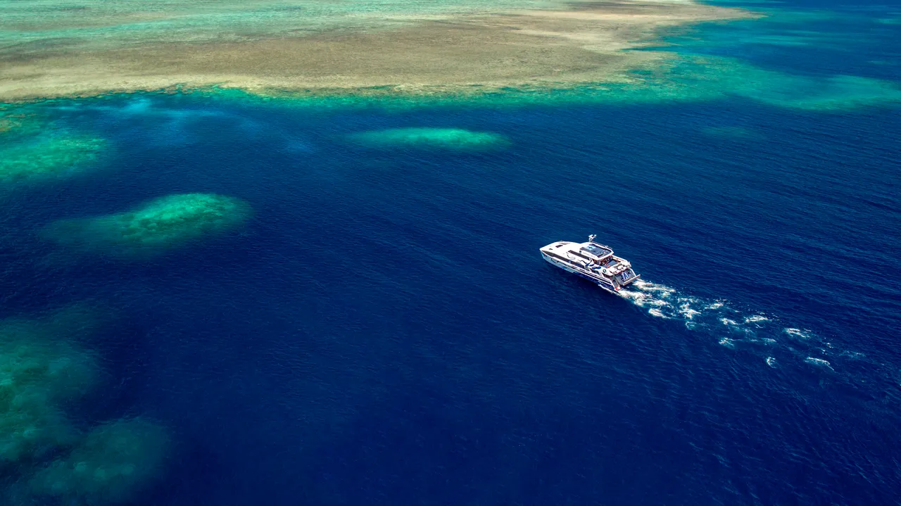 Aerial shot of ReefQuest vessel