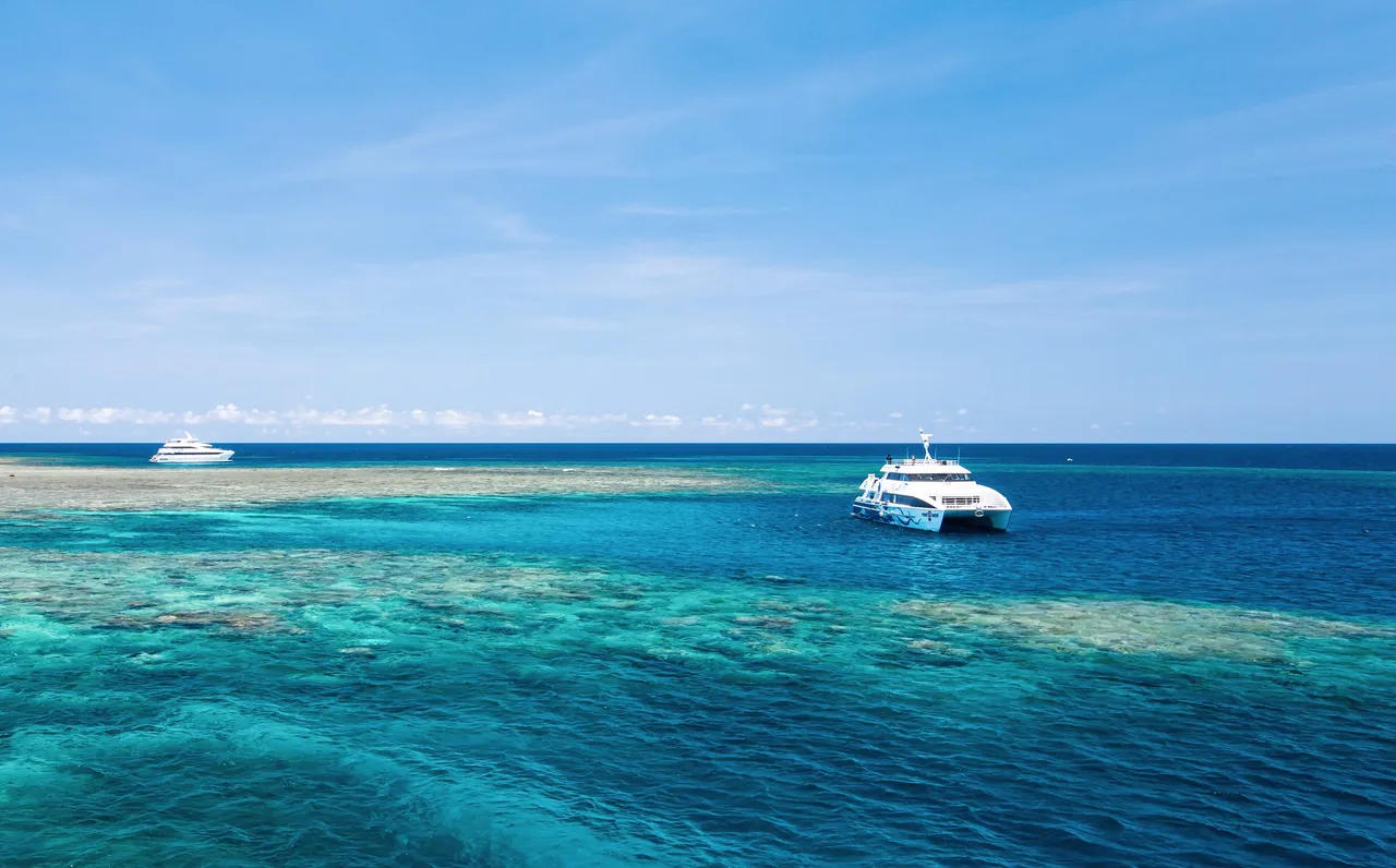 Aerial shot of ReefQuest vessel