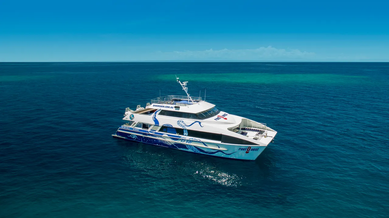 Aerial shot of ReefQuest vessel