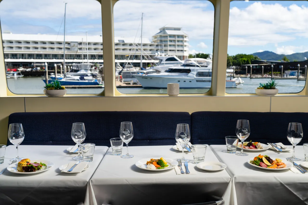 Table set up on the Spirit of Cairns lunch cruise