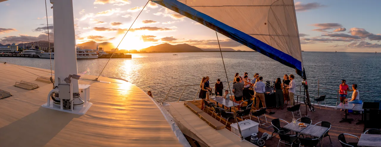 Group photo on the sundeck of Spirit of Cairns
