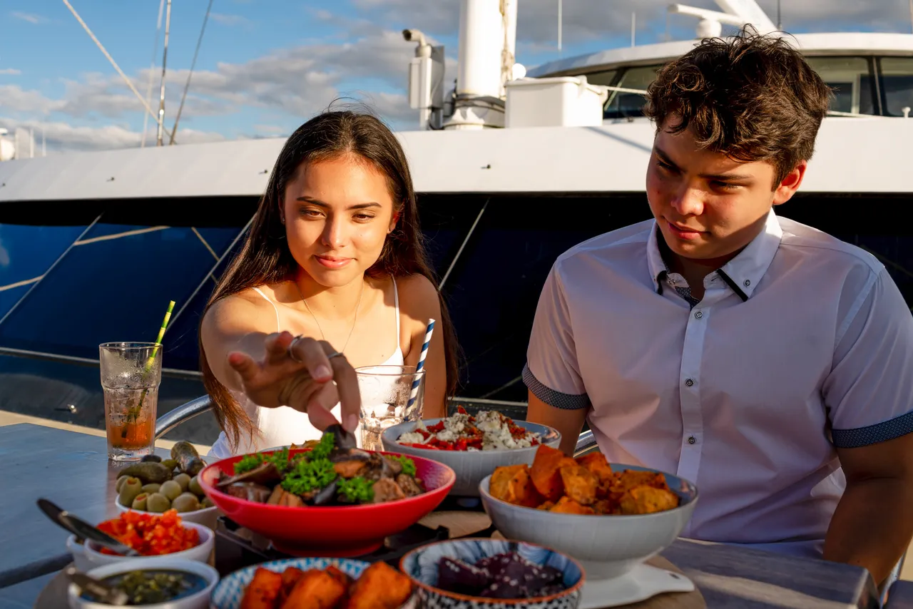 Group of young adult on the Spirit of Cairns dinner cruise