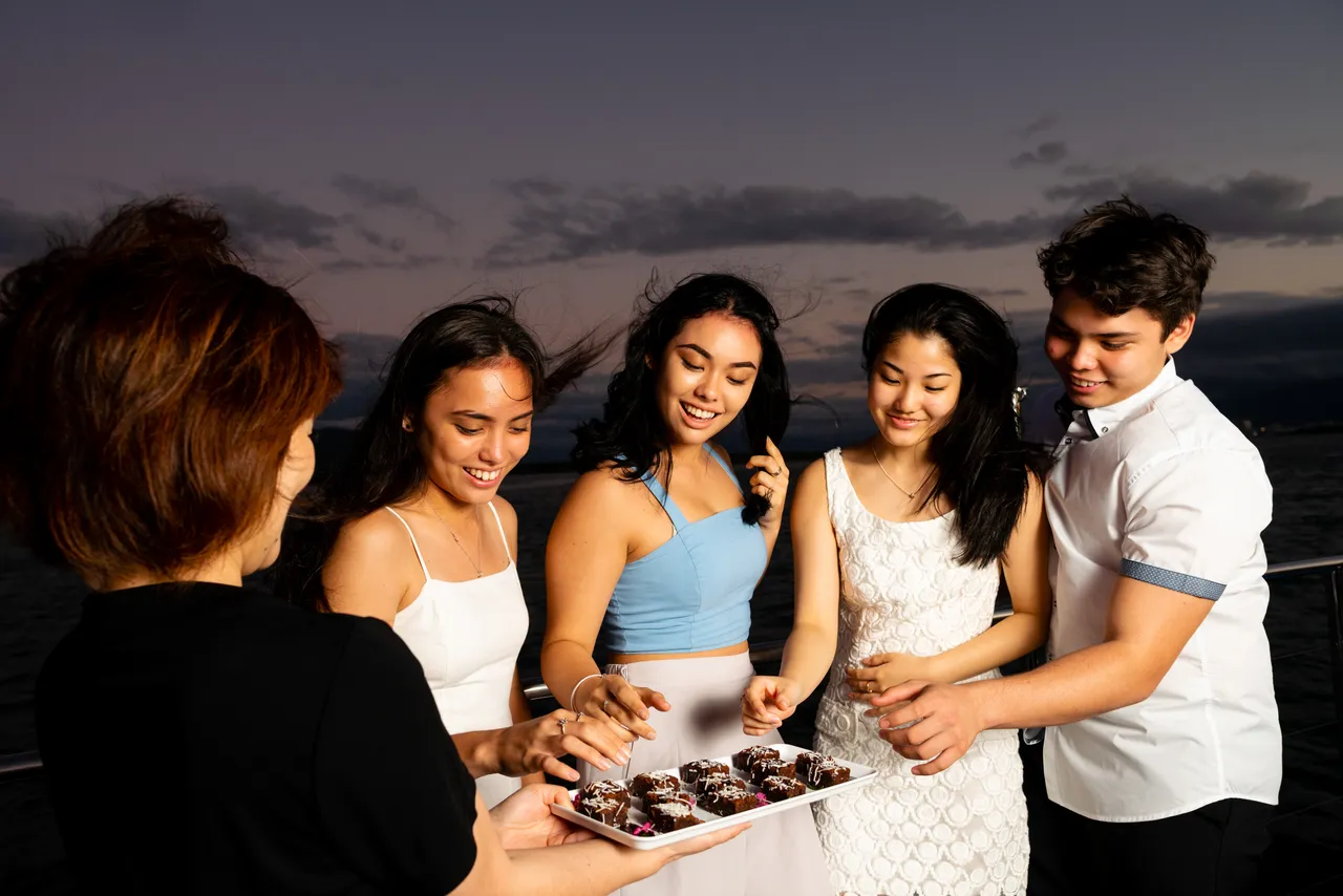 Group of young adult on the Spirit of Cairns dinner cruise